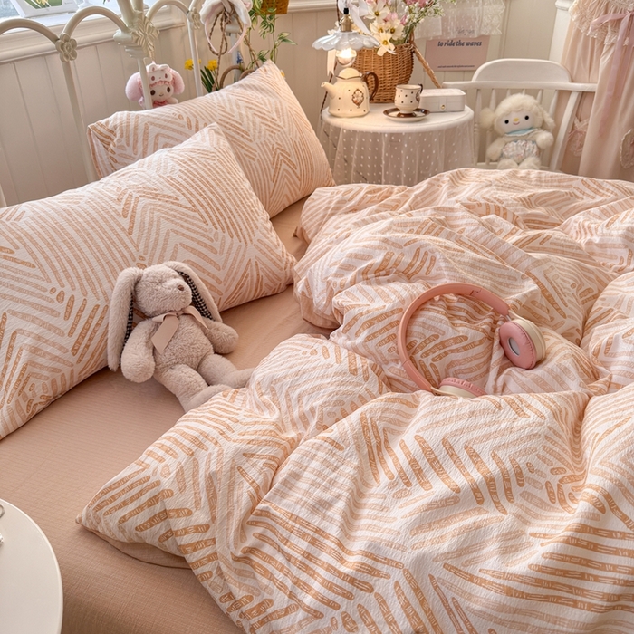 91家纺网 家纺一手货源 找家纺 港岛妹妹 2026新款云感双层纱系列四件套 凯伦