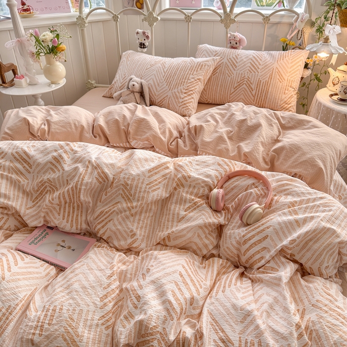 91家纺网 家纺一手货源 找家纺 港岛妹妹 2026新款云感双层纱系列四件套 凯伦