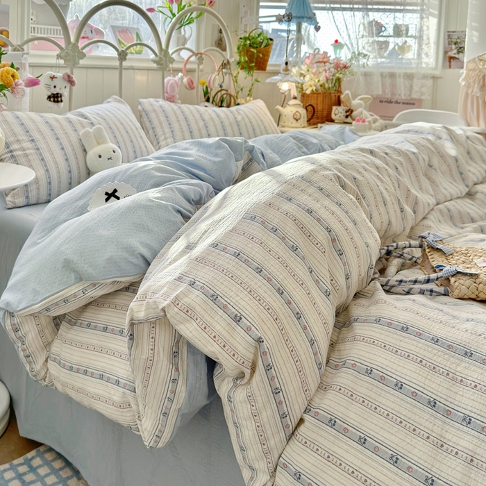 91家纺网 家纺一手货源 找家纺 港岛妹妹 2026新款云感双层纱系列四件套 米兰