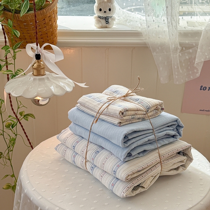 91家纺网 家纺一手货源 找家纺 港岛妹妹 2026新款云感双层纱系列四件套 米兰