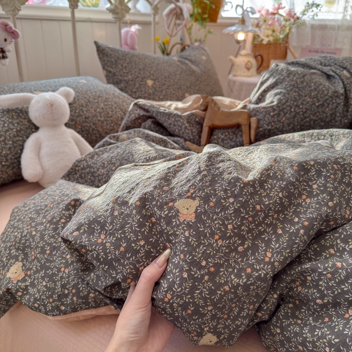 91家纺网 家纺一手货源 找家纺 港岛妹妹 2026新款云感双层纱系列四件套 知秋