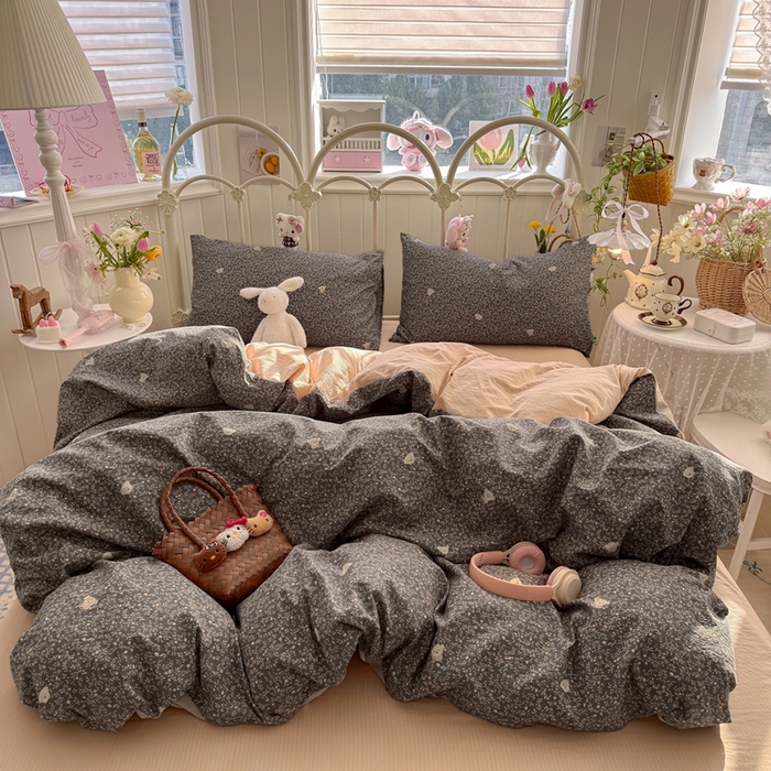 91家纺网 家纺一手货源 找家纺 港岛妹妹 2026新款云感双层纱系列四件套 知秋