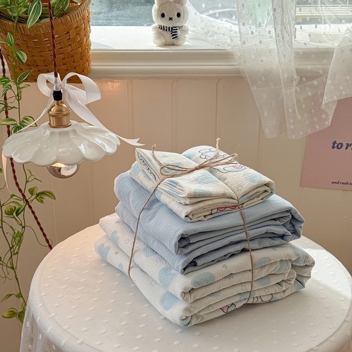 91家纺网 家纺一手货源 找家纺 （总）海岛哥哥 2026新款云感双层纱系列四件套