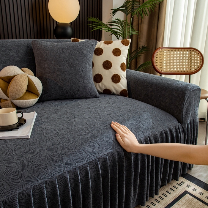 91家纺网 家纺一手货源 找家纺 （总）沐沐家纺 2026新款小树叶裙边沙发套