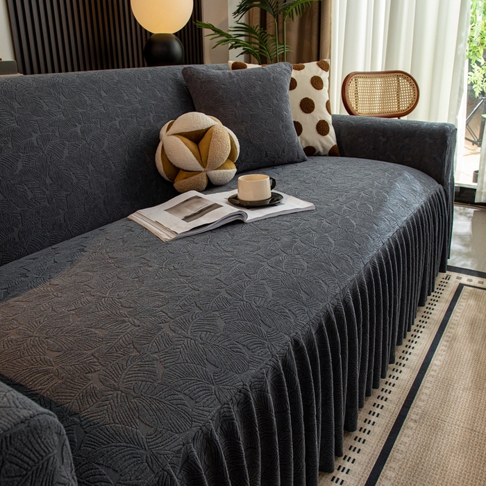 91家纺网 家纺一手货源 找家纺 （总）沐沐家纺 2026新款小树叶裙边沙发套