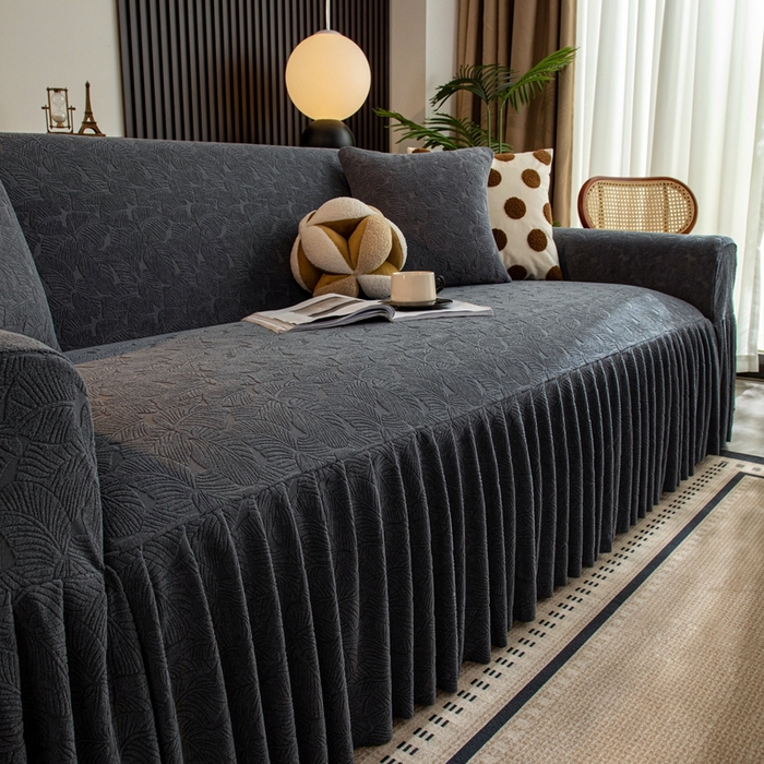 91家纺网 家纺一手货源 找家纺 （总）沐沐家纺 2026新款小树叶裙边沙发套