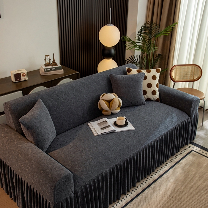 91家纺网 家纺一手货源 找家纺 （总）沐沐家纺 2026新款小树叶裙边沙发套