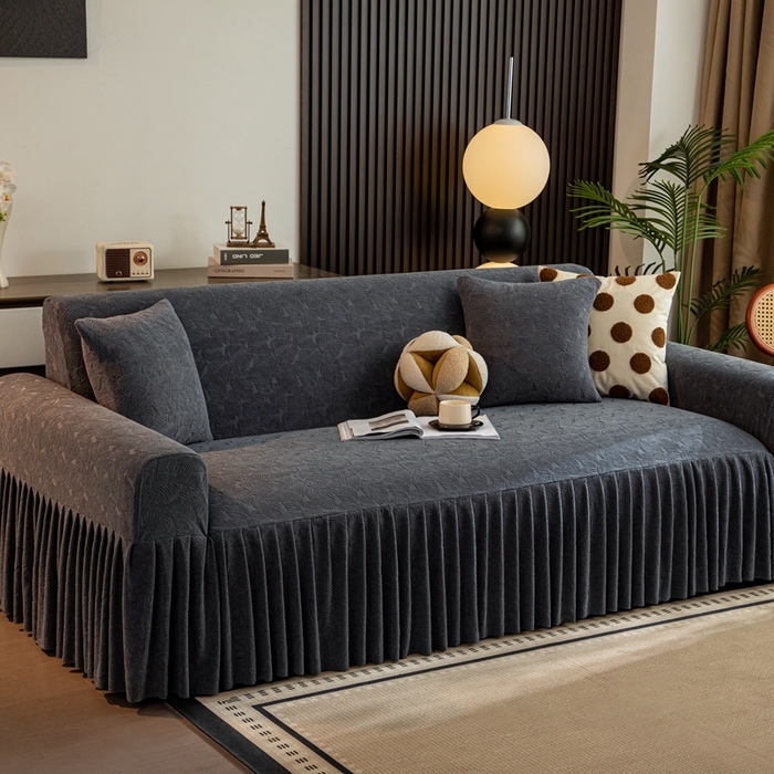 91家纺网 家纺一手货源 找家纺 （总）沐沐家纺 2026新款小树叶裙边沙发套