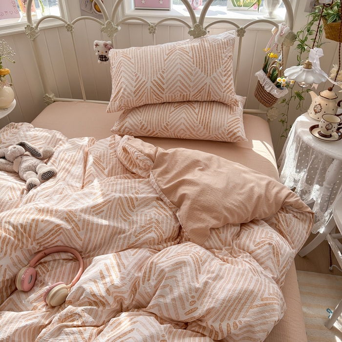 91家纺网 家纺一手货源 找家纺 海岛哥哥 2026新款云感双层纱系列四件套 凯伦