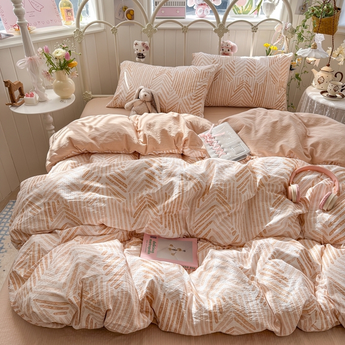 91家纺网 家纺一手货源 找家纺 海岛哥哥 2026新款云感双层纱系列四件套 凯伦