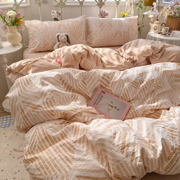 91家纺网 家纺一手货源 找家纺 海岛哥哥 2026新款云感双层纱系列四件套 凯伦