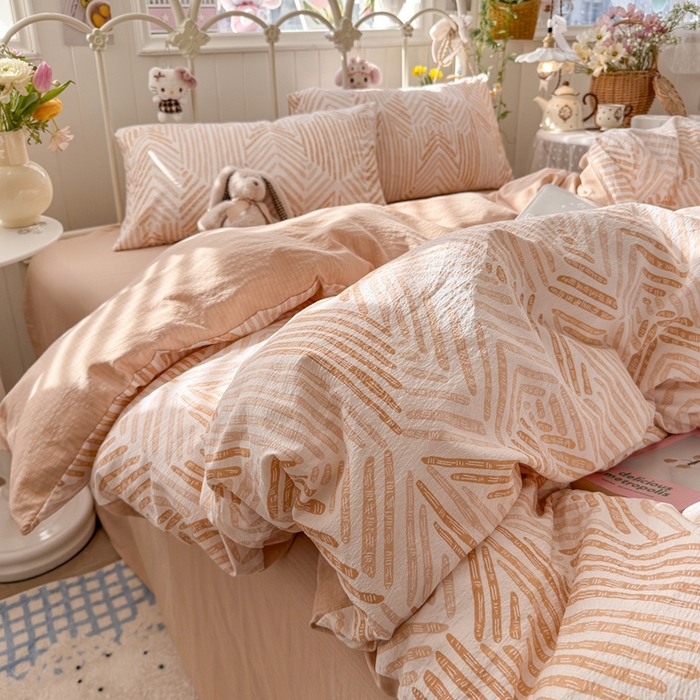 91家纺网 家纺一手货源 找家纺 海岛哥哥 2026新款云感双层纱系列四件套 凯伦