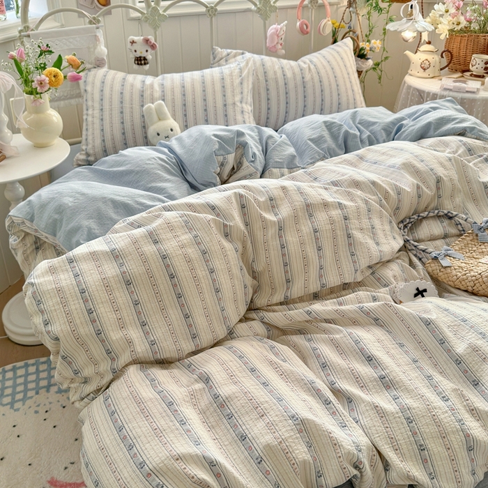 91家纺网 家纺一手货源 找家纺 海岛哥哥 2026新款云感双层纱系列四件套 米兰