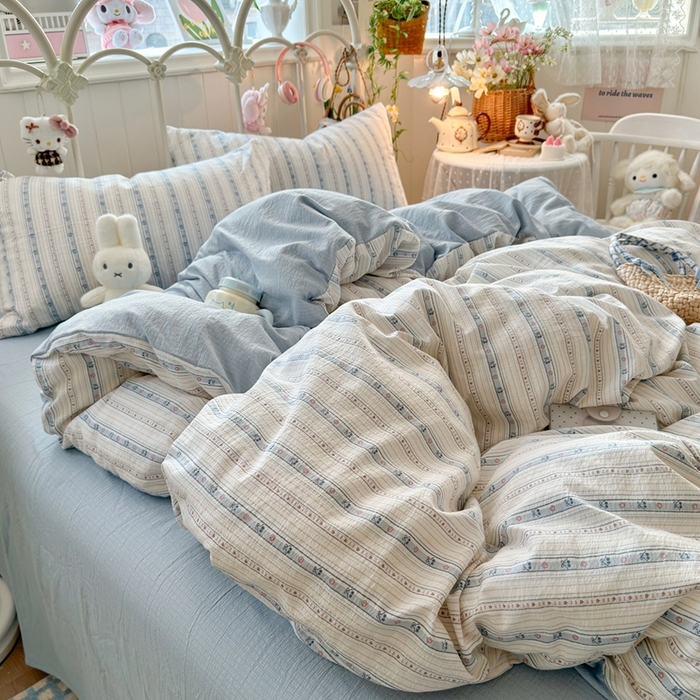 91家纺网 家纺一手货源 找家纺 海岛哥哥 2026新款云感双层纱系列四件套 米兰