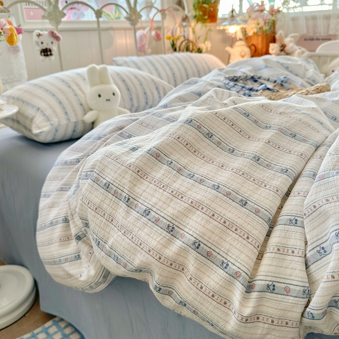 91家纺网 家纺一手货源 找家纺 海岛哥哥 2026新款云感双层纱系列四件套 米兰