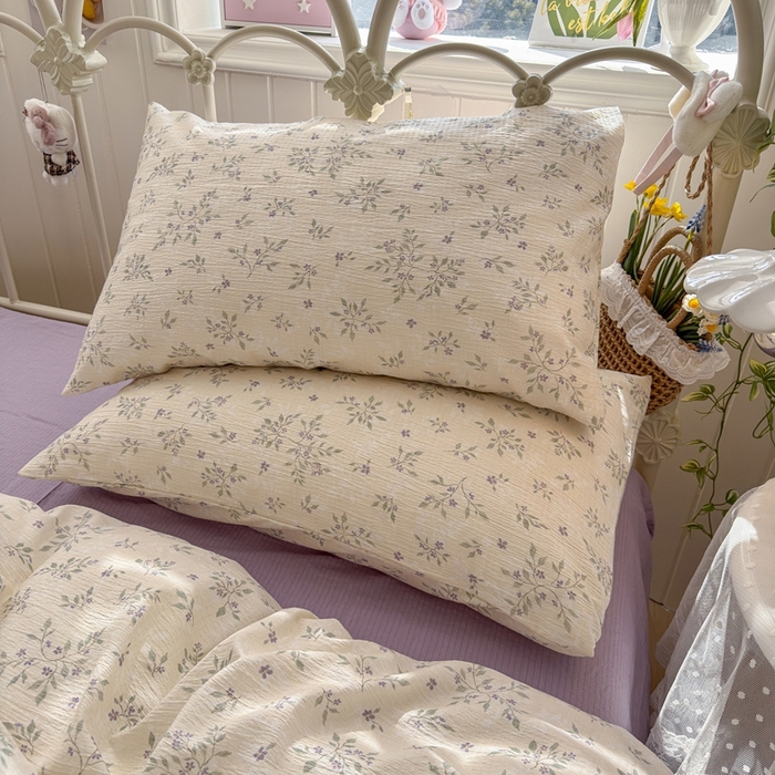 91家纺网 家纺一手货源 找家纺 海岛哥哥 2026新款云感双层纱系列四件套 散漫春色