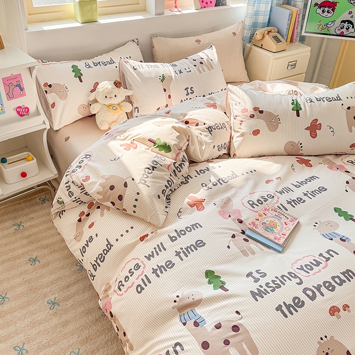 91家纺网 家纺一手货源 找家纺 缦彩 2026新款13372全棉印花四件套 梦想家园