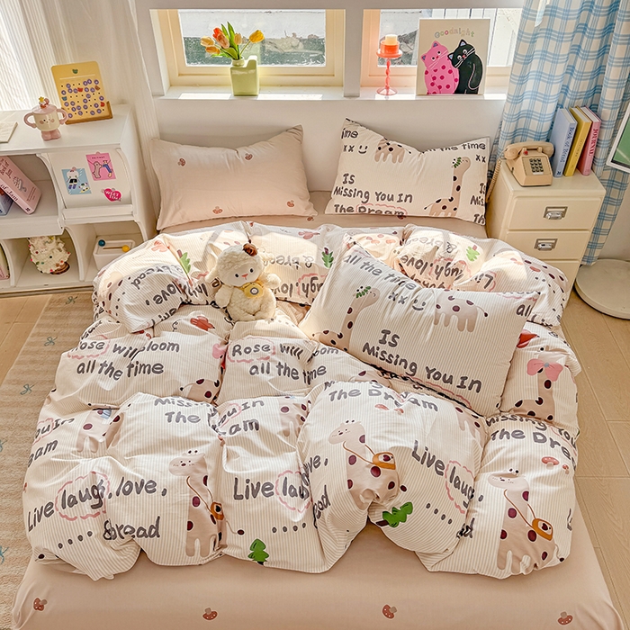 91家纺网 家纺一手货源 找家纺 缦彩 2026新款13372全棉印花四件套 梦想家园