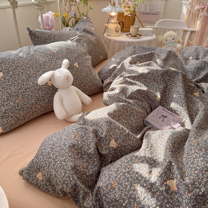 91家纺网 家纺一手货源 找家纺 海岛哥哥 2026新款云感双层纱系列四件套 知秋