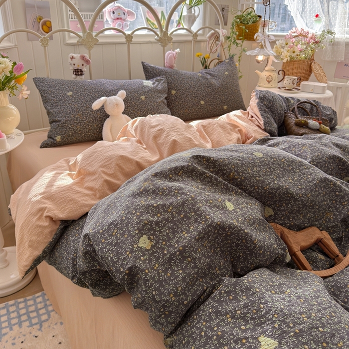 91家纺网 家纺一手货源 找家纺 海岛哥哥 2026新款云感双层纱系列四件套 知秋