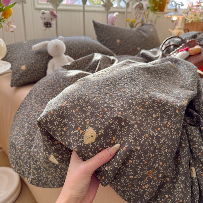 91家纺网 家纺一手货源 找家纺 海岛哥哥 2026新款云感双层纱系列四件套 知秋