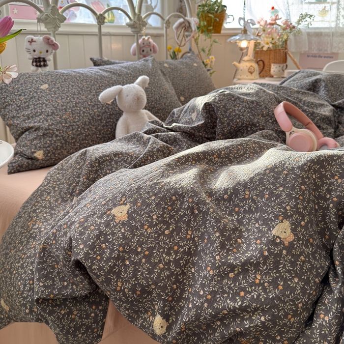 91家纺网 家纺一手货源 找家纺 海岛哥哥 2026新款云感双层纱系列四件套 知秋