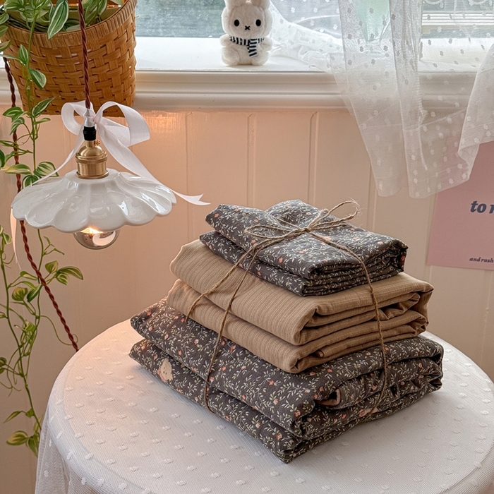 91家纺网 家纺一手货源 找家纺 海岛哥哥 2026新款云感双层纱系列四件套 知秋