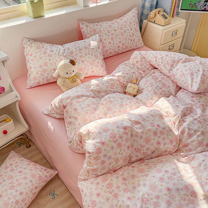 91家纺网 家纺一手货源 找家纺 缦彩 2026新款13372全棉印花四件套 春光里