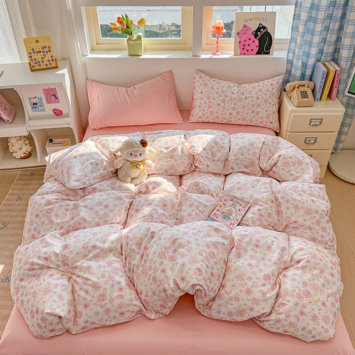 91家纺网 家纺一手货源 找家纺 缦彩 2026新款13372全棉印花四件套 春光里