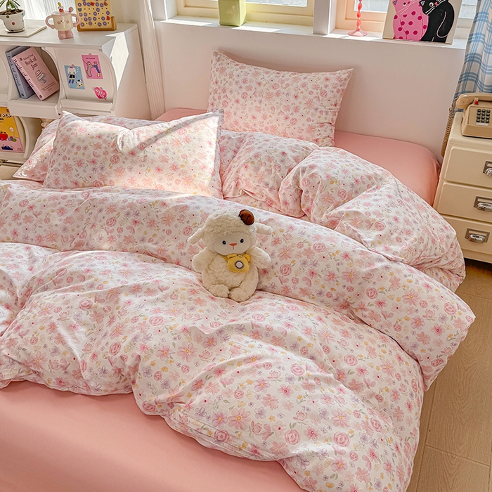 91家纺网 家纺一手货源 找家纺 缦彩 2026新款13372全棉印花四件套 春光里