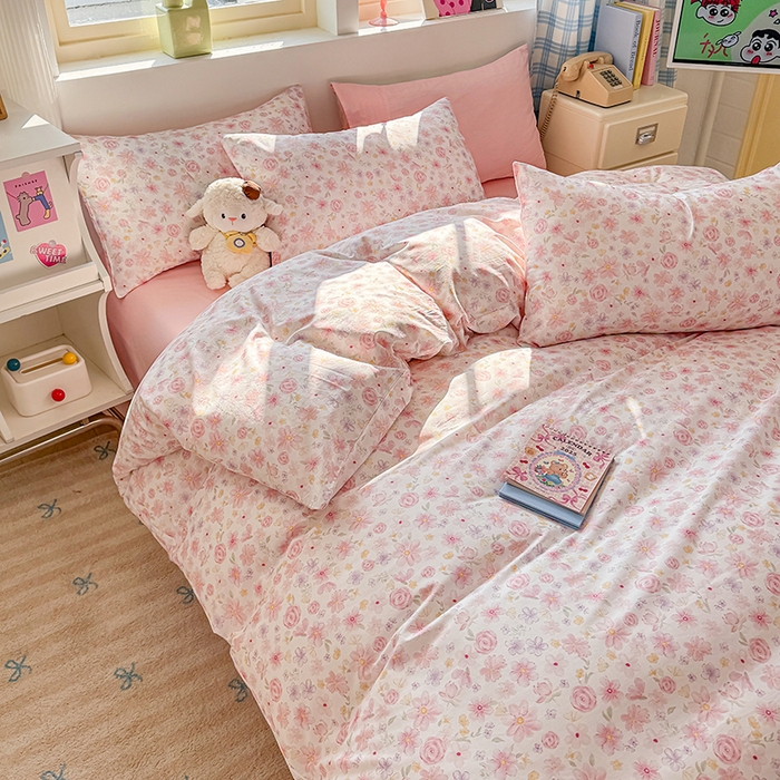 91家纺网 家纺一手货源 找家纺 缦彩 2026新款13372全棉印花四件套 春光里