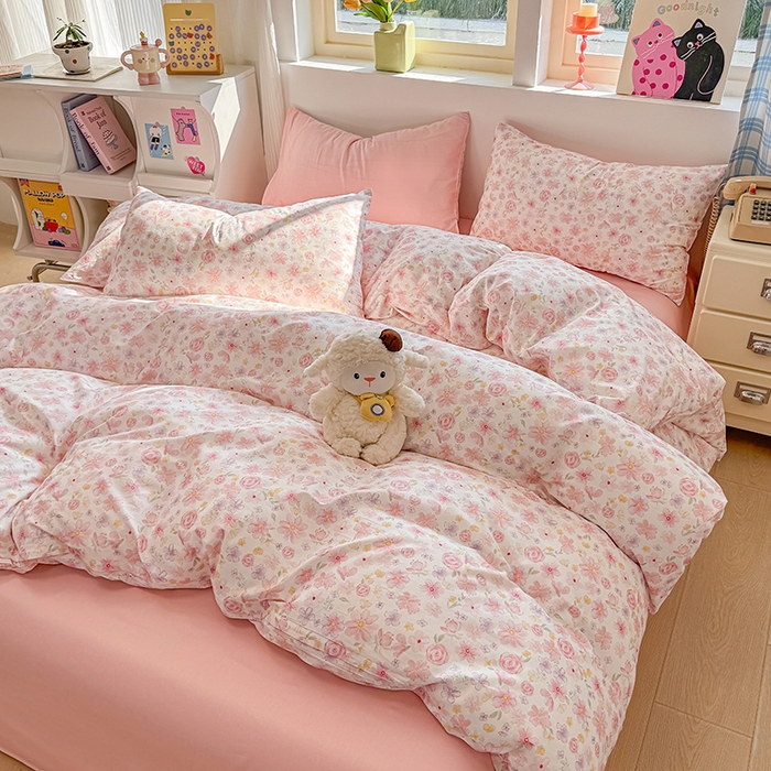 91家纺网 家纺一手货源 找家纺 缦彩 2026新款13372全棉印花四件套 春光里