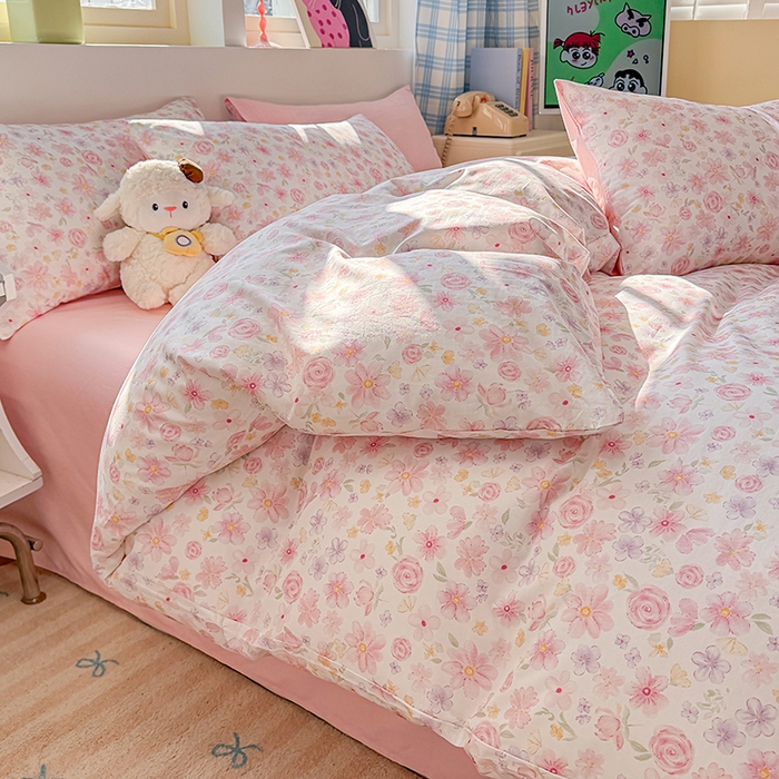 91家纺网 家纺一手货源 找家纺 缦彩 2026新款13372全棉印花四件套 春光里