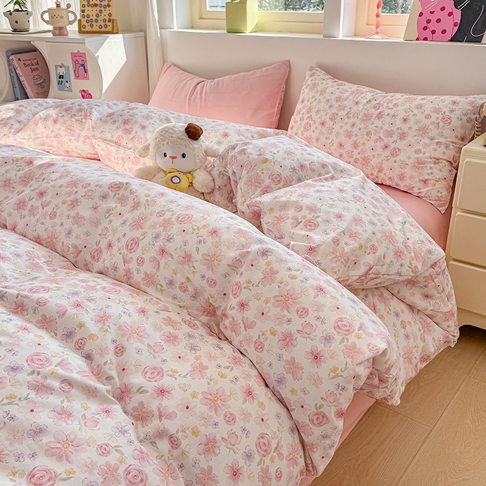 91家纺网 家纺一手货源 找家纺 缦彩 2026新款13372全棉印花四件套 春光里