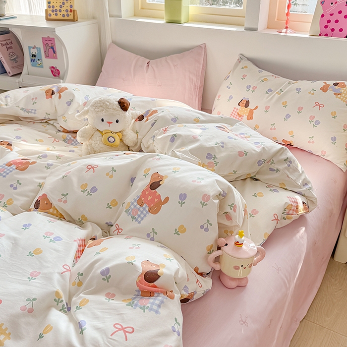 91家纺网 家纺一手货源 找家纺 缦彩 2026新款13372全棉印花四件套 莱德粉