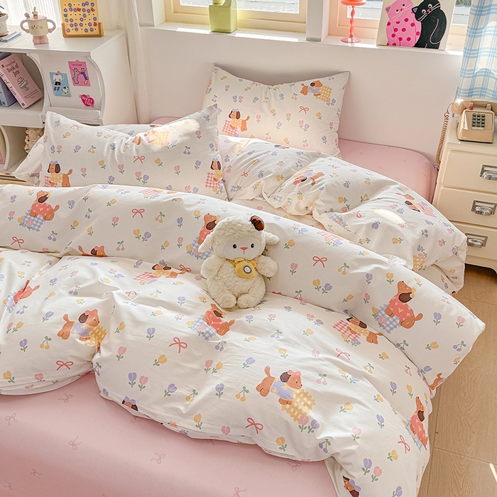 91家纺网 家纺一手货源 找家纺 缦彩 2026新款13372全棉印花四件套 莱德粉