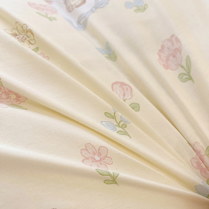 91家纺网 家纺一手货源 找家纺 名优家纺 2026新款13070全棉印花单被套 兔茶春序