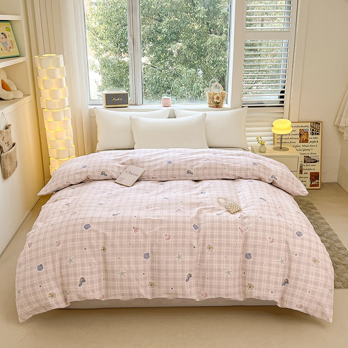 91家纺网 家纺一手货源 找家纺 名优家纺 2026新款13070全棉印花单被套 小粉螺