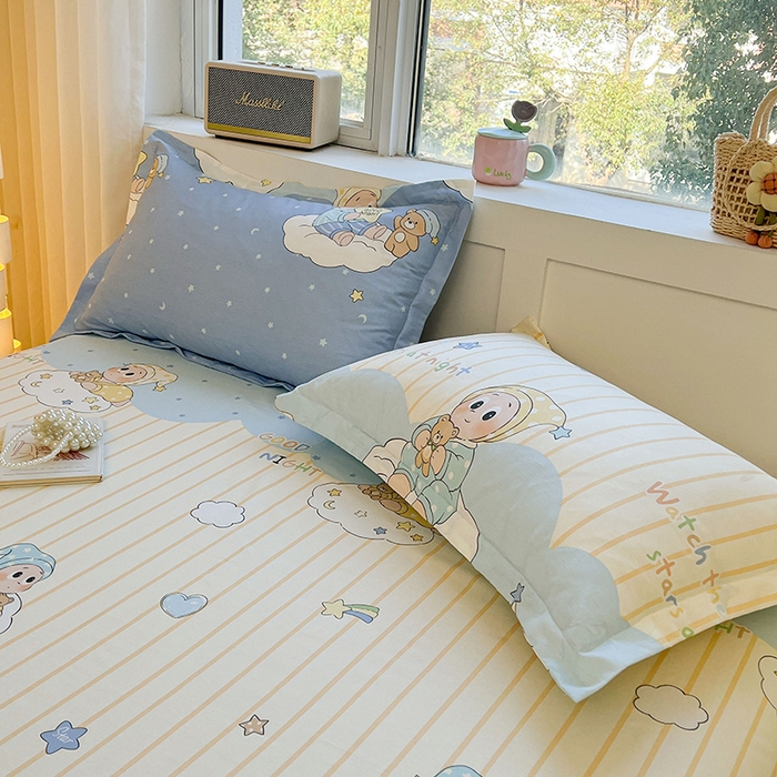 91家纺网 家纺一手货源 找家纺 名优家纺 2026新款13070全棉印花单被套 星语星愿