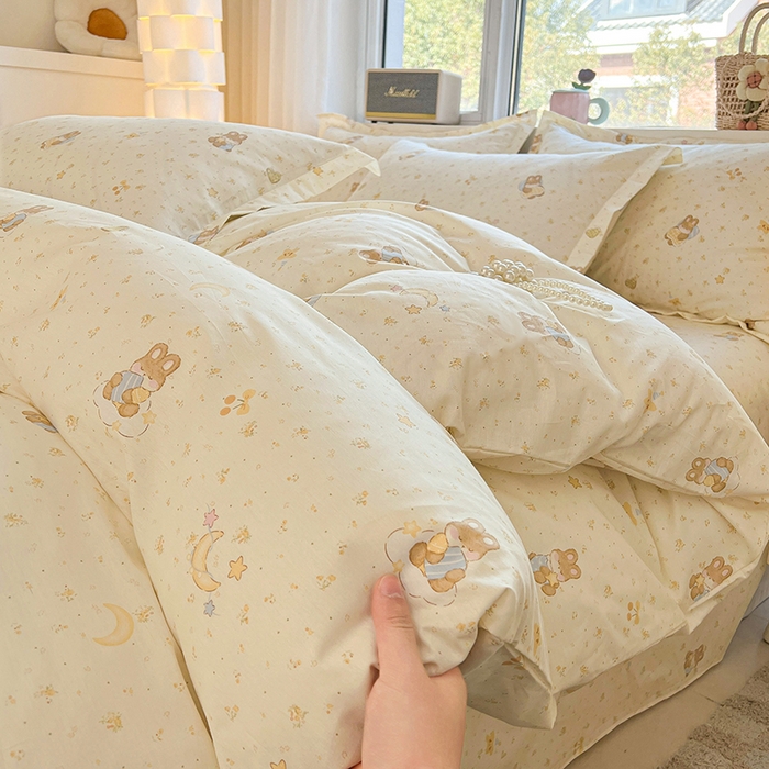 91家纺网 家纺一手货源 找家纺 名优家纺 2026新款13070全棉印花单被套 星点兔语