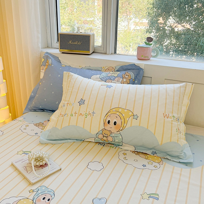 91家纺网 家纺一手货源 找家纺 名优家纺 2026新款13070全棉印花单被套 星语星愿