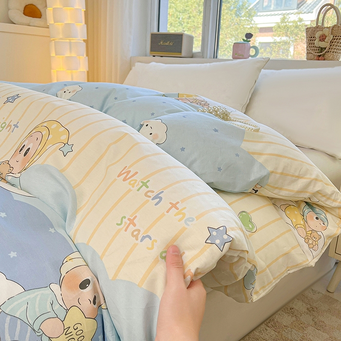 91家纺网 家纺一手货源 找家纺 名优家纺 2026新款13070全棉印花单被套 星语星愿