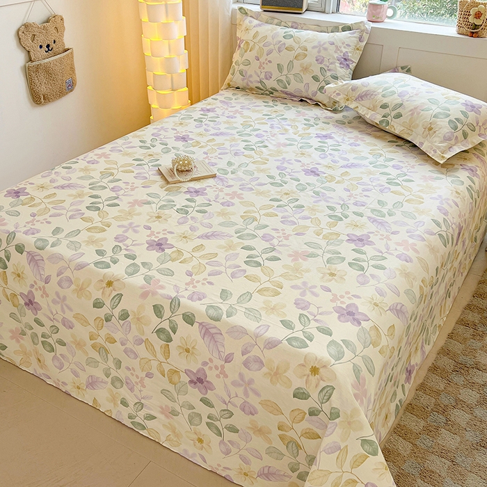 91家纺网 家纺一手货源 找家纺 名优家纺 2026新款13070全棉印花单被套 抚香意叶