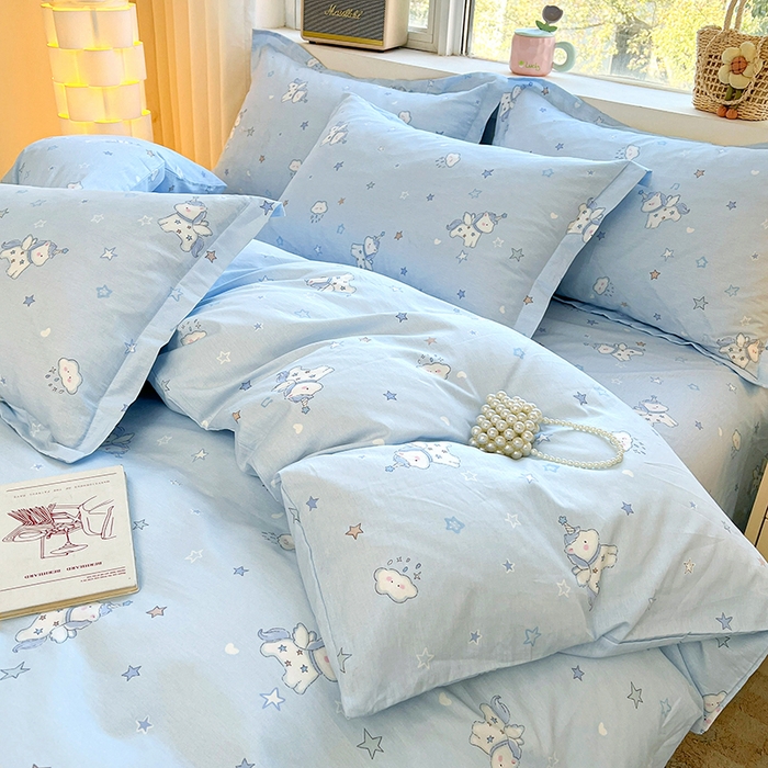 91家纺网 家纺一手货源 找家纺 名优家纺 2026新款13070全棉印花单被套 星星独角兽