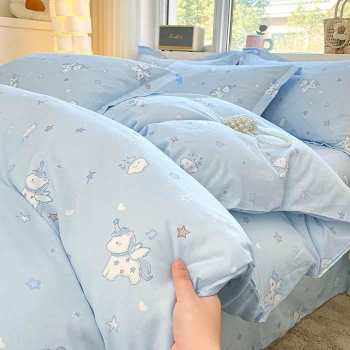 91家纺网 家纺一手货源 找家纺 名优家纺 2026新款13070全棉印花单被套 星星独角兽