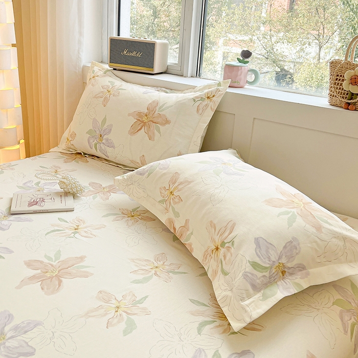 91家纺网 家纺一手货源 找家纺 名优家纺 2026新款13070全棉印花单床单 怡花