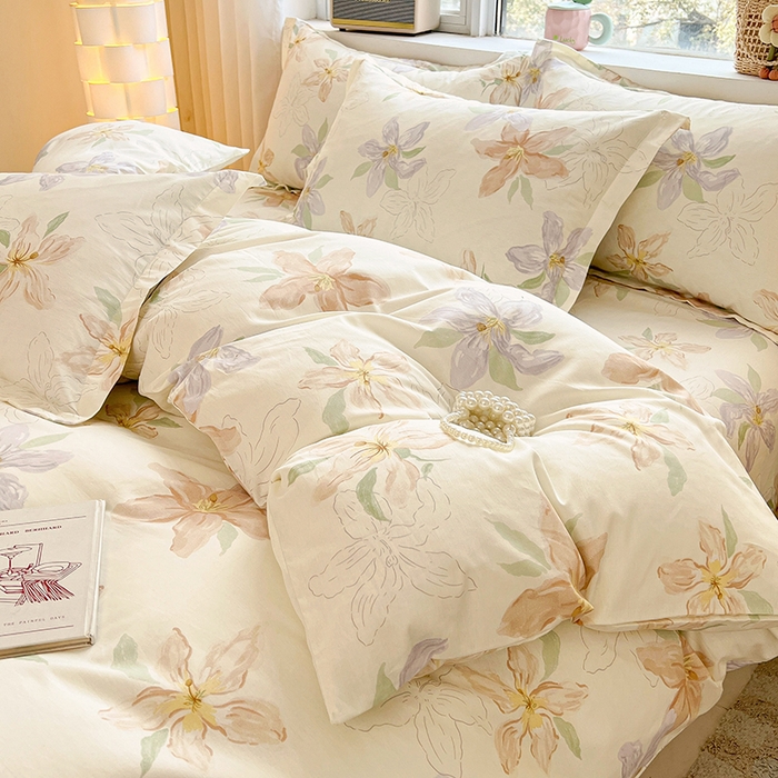 91家纺网 家纺一手货源 找家纺 名优家纺 2026新款13070全棉印花单床单 怡花