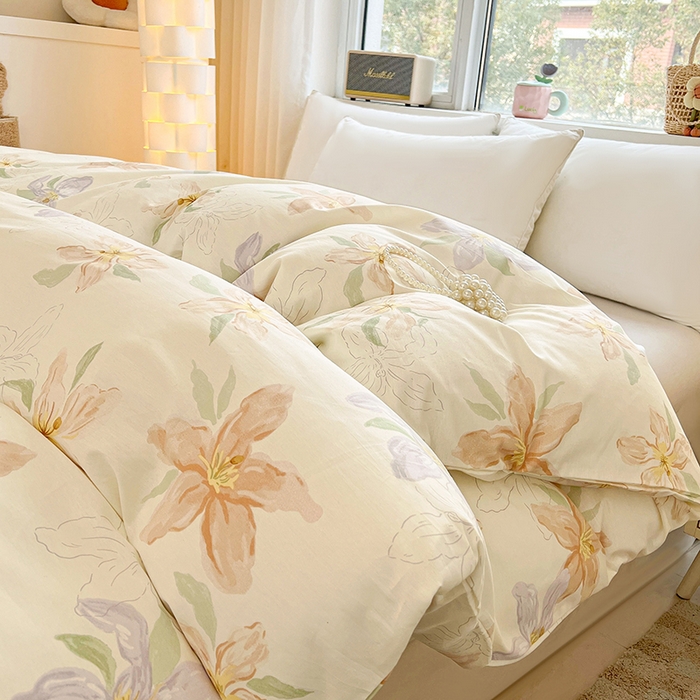 91家纺网 家纺一手货源 找家纺 名优家纺 2026新款13070全棉印花单床单 怡花