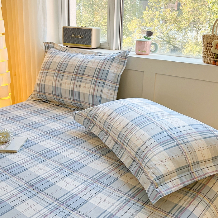 91家纺网 家纺一手货源 找家纺 名优家纺 2026新款13070全棉印花单床单 理想生活-灰