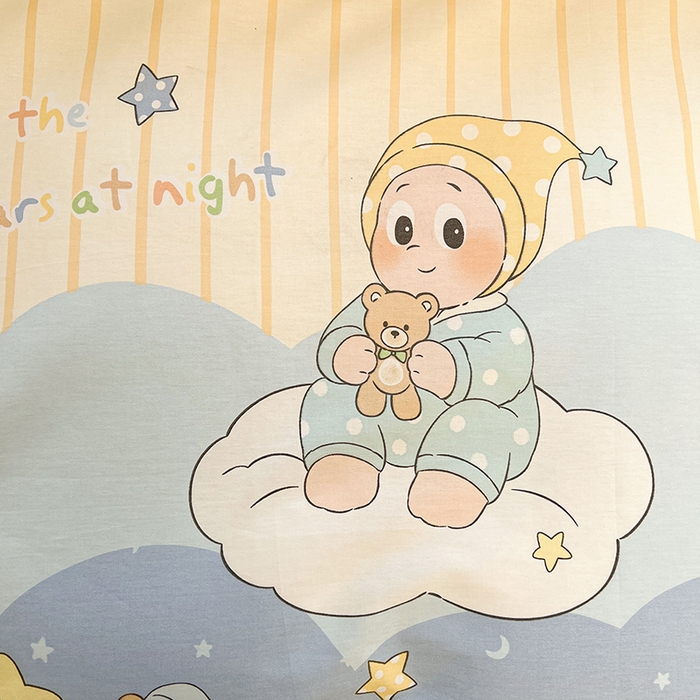 91家纺网 家纺一手货源 找家纺 名优家纺 2026新款13070全棉印花单床单 星语星愿